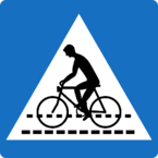 Verkehrszeichen Radfahrerüberfahrt Hinweistafel