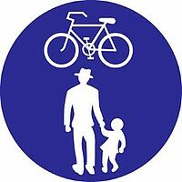 Verkehrszeichen gemischter Geh- und Radweg mit Benützungspflicht