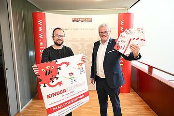 Bürgermeister Thomas Steiner mit dem 1. Vizebürgermeister Istvan Deli (l.). 