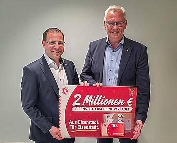 Bürgermeister Thomas Steiner und Wirtschaftskammerpräsident Andreas Wirth (l.). 
