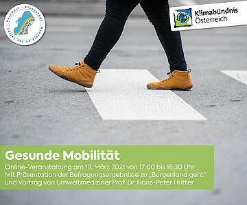 Plakat zur Online-Veranstaltung "Gesunde Mobilität"